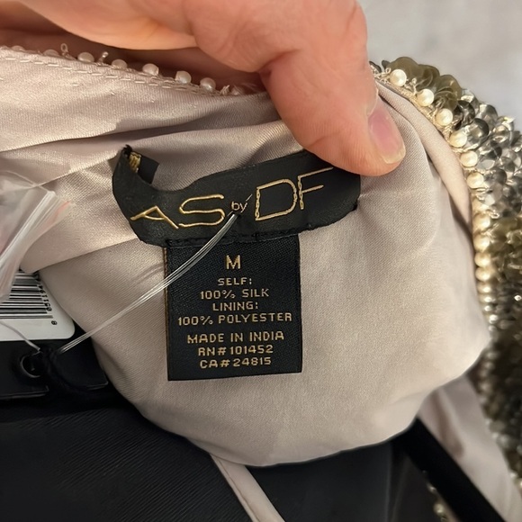 AS by DF Moonlight Creme Bianca Beaded Silk Dress - Picture 15 of 15